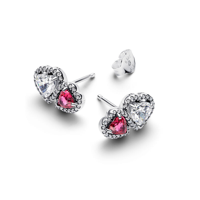 Pandora Halo Hearts Stud Earrings image number 1