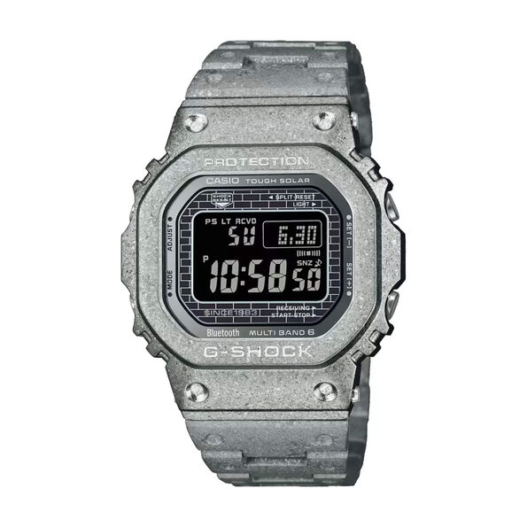 G-Shock Full Metal Watch Digital Dial Silver-Tone Steel Bracelet, 49.3mm