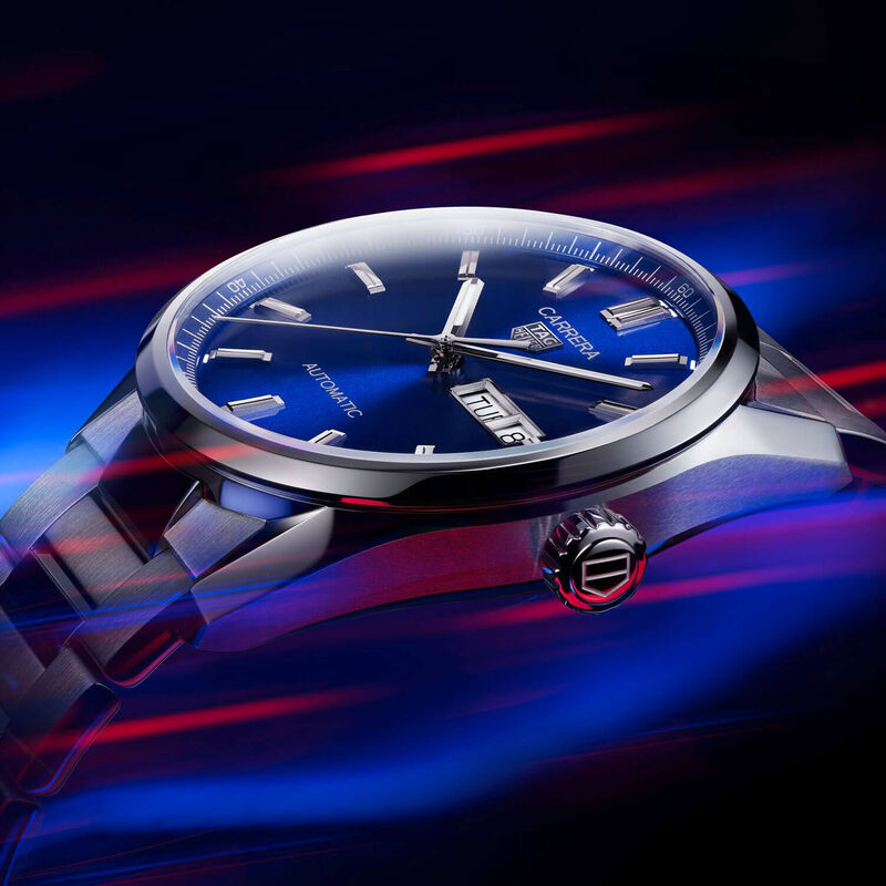 TAG Heuer Carrera Calibre 5 Auto Blue Steel Watch, 41mm image number 5