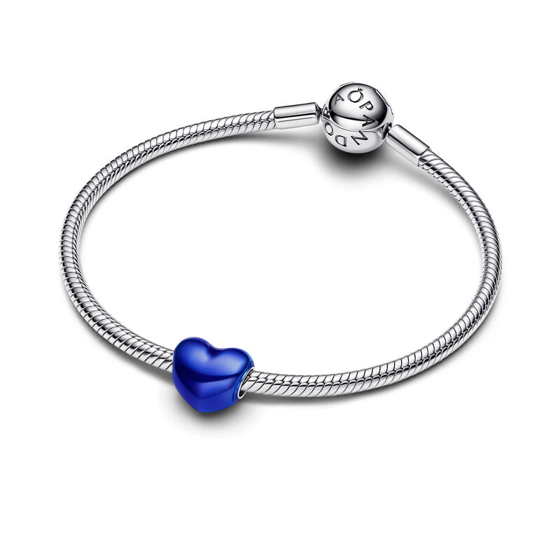 Pandora Metallic Blue Heart Charm image number 2