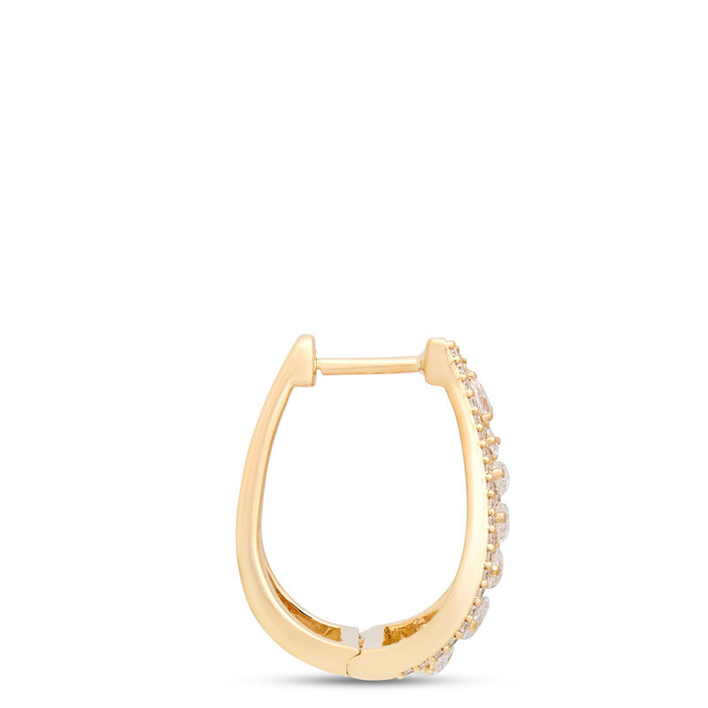  Diamond Cluster Earrings, Open Leaf Pattern, 2 Total Carat Weight, 14K Yellow Gold image number 1