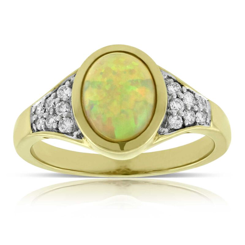 Opal & Diamond Fashion Ring 14K image number 0