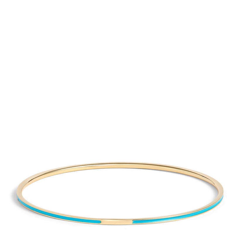Toscano Turquoise Enamel Slip On Bangle, 14K Yellow Gold image number 1