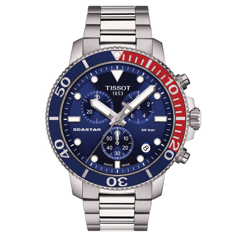 Tissot Seastar 1000 Chrono Blue Steel Quartz Watch, 45.5mm image number 1