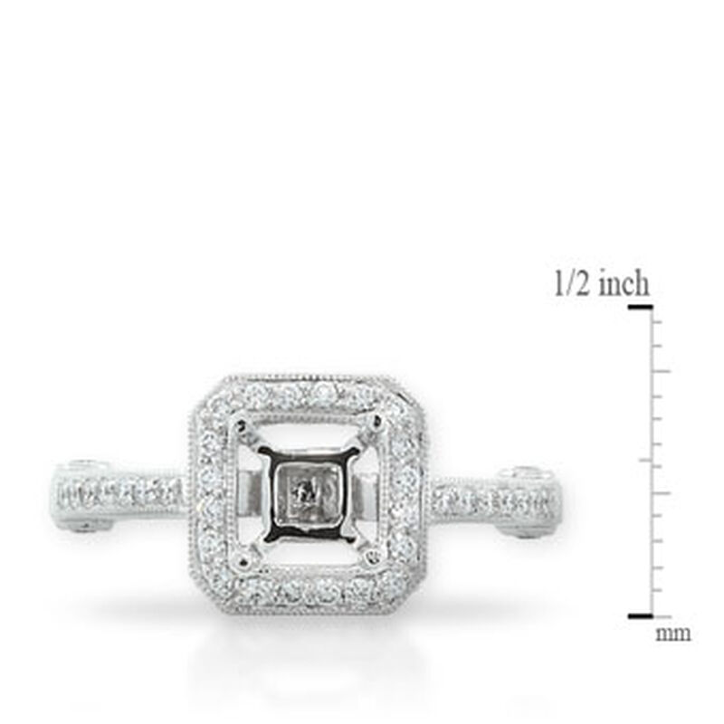 Diamond Semi-Mount Ring in Platinum image number 2