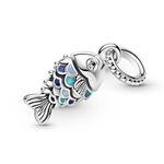 Pandora Blue Scaled Fish Enamel & CZ Dangle Charm
