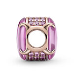 Pandora Pink Oval Cabochon Synthetic Sapphire & Crystal Charm