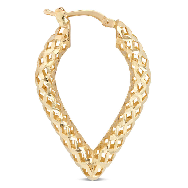Toscano Diamond Cut Hoop Earrings, 14K Yellow Gold image number 1