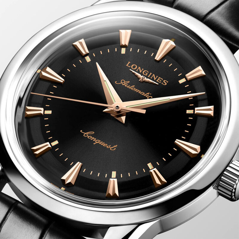 Longines Conquest Heritage Black Dial Watch, 38mm image number 2