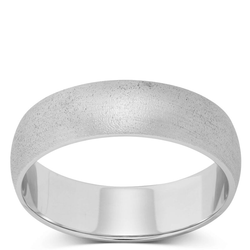 Frosted Rounded 6mm Band 14K image number 0