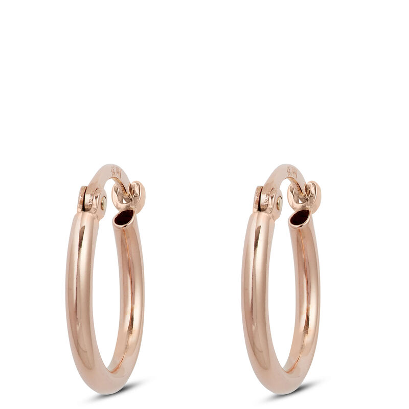 Rose Gold Hoop Earrings 14K image number 0