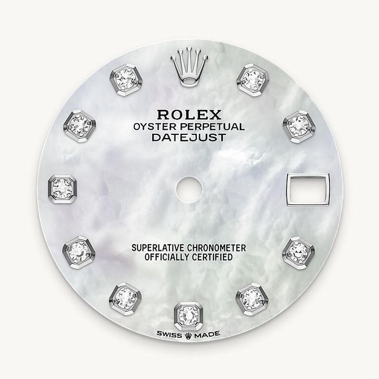 rolex datejust in white rolesor - combination of oystersteel and white gold, m278384rbr-0008 - mother-of-pearl dial - ben bridge