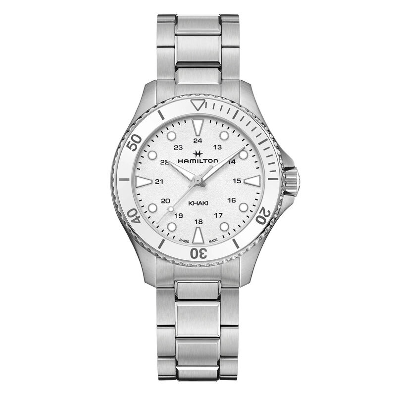 Hamilton Khaki Navy Scuba White Steel Quartz Watch, 37mm image number 0