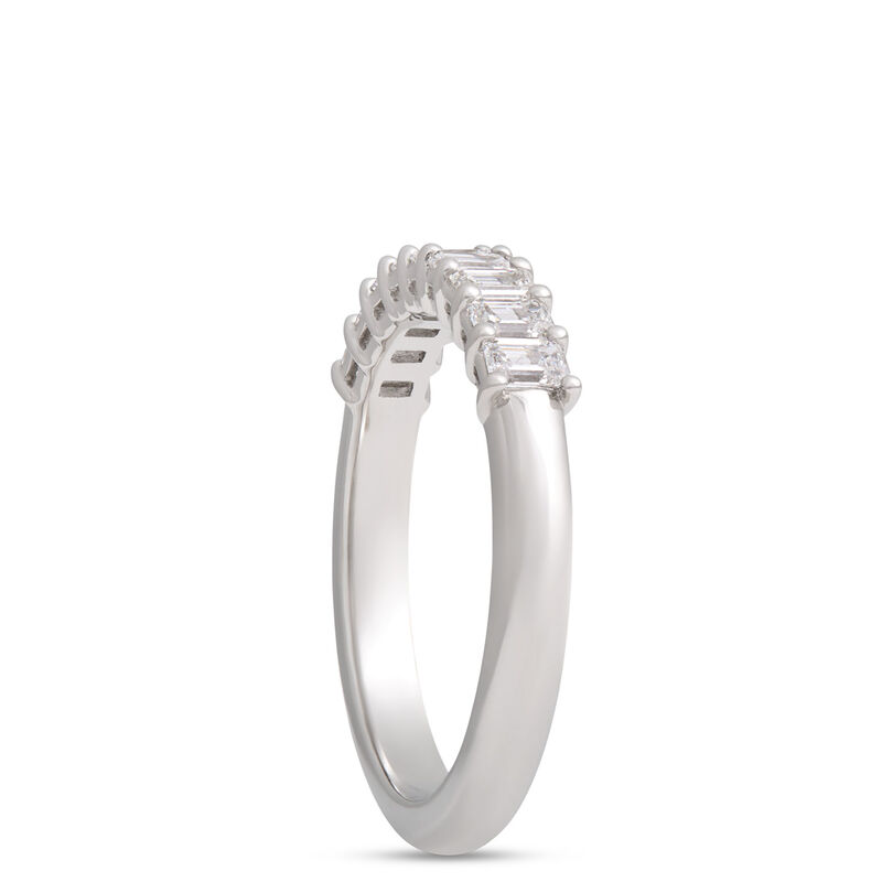 Platinum Band With Emerald Cut Diamonds image number 1