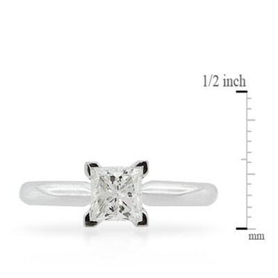 Princess Cut Diamond Solitaire Ring, 14K, 1ct.