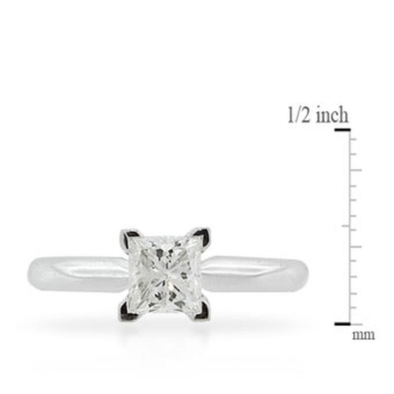 Princess Cut Diamond Solitaire Ring, 14K, 1ct. image number 1