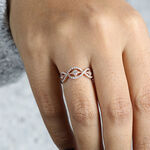 Rose Gold Diamond Wave Ring 14K