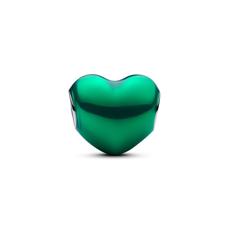 Pandora Metallic Green Heart Charm image number 1