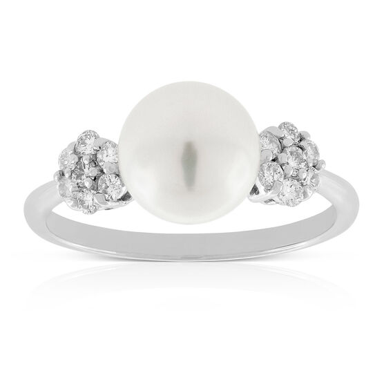Cultured Freshwater Button Pearl Ring 14K