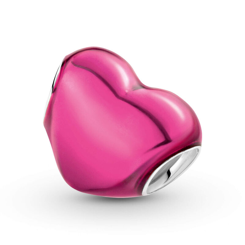 Pandora Metallic Pink Enamel Heart Charm image number 4