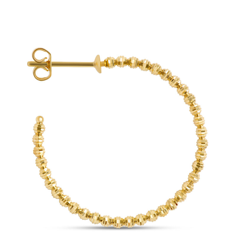 Toscano 25MM Beaded Hoop Earrings in 14K Yellow Gold image number 1
