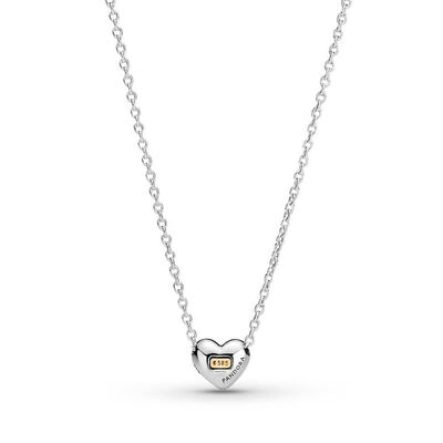 Pandora Domed Golden Heart Collier Necklace