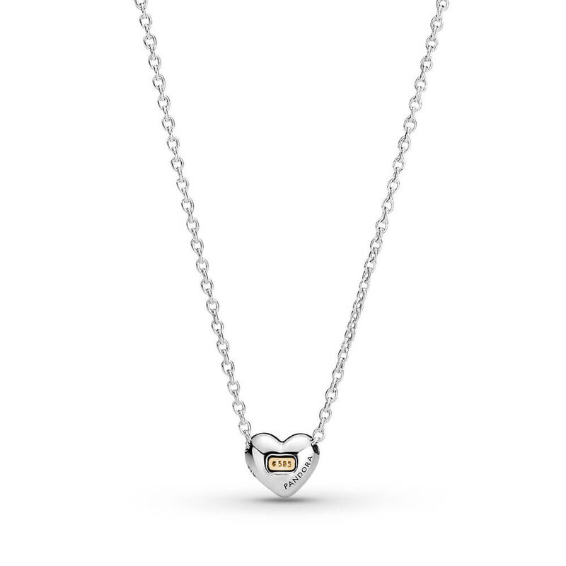 Pandora Domed Golden Heart Collier Necklace image number 1