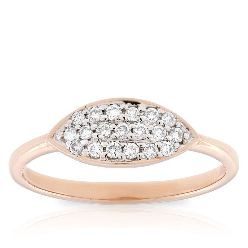Rose Gold Diamond Pavé Ring 14K image number 1