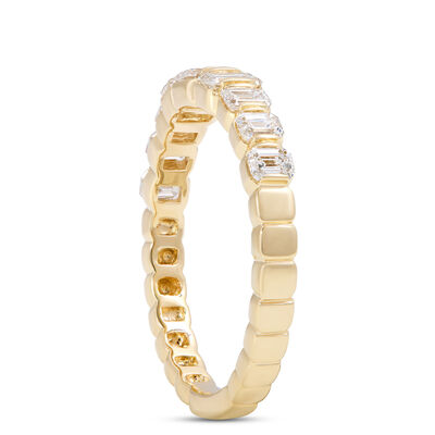 Emerald Cut Diamond Band, 1 Carat Total Weight, 14K Yellow Gold