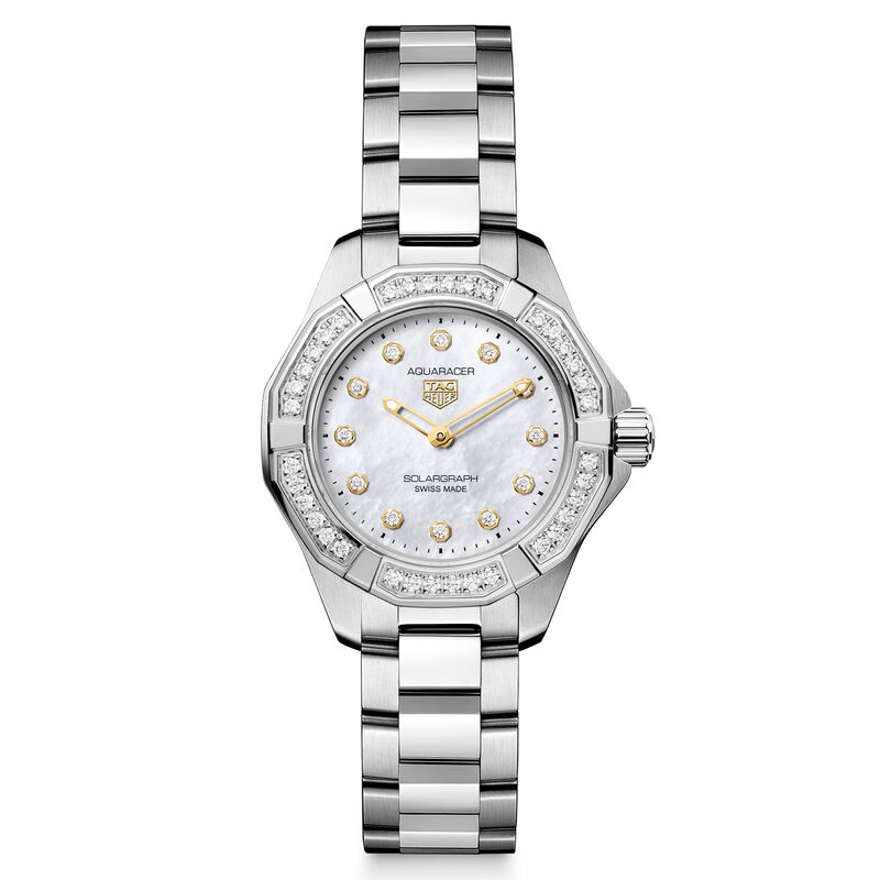 TAG Heuer Aquaracer Professional 100 Solargraph White Dial Watch, 28mm image number 0