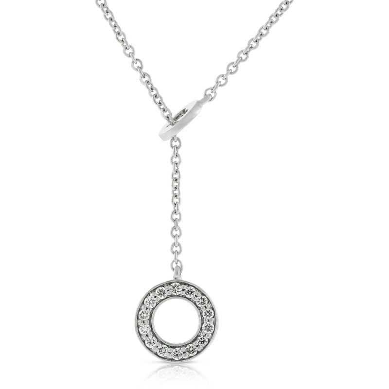 Diamond Circle Lariat Necklace 14K image number 0