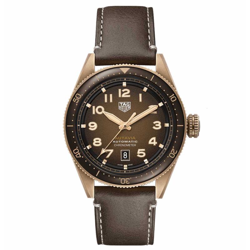 TAG Heuer Autavia Calibre 5 COSC Mens Brown Leather Watch image number 0