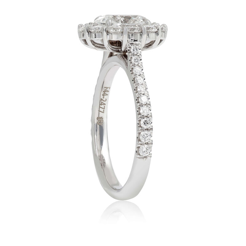 Oval Diamond Halo Engagement Ring 14K image number 1