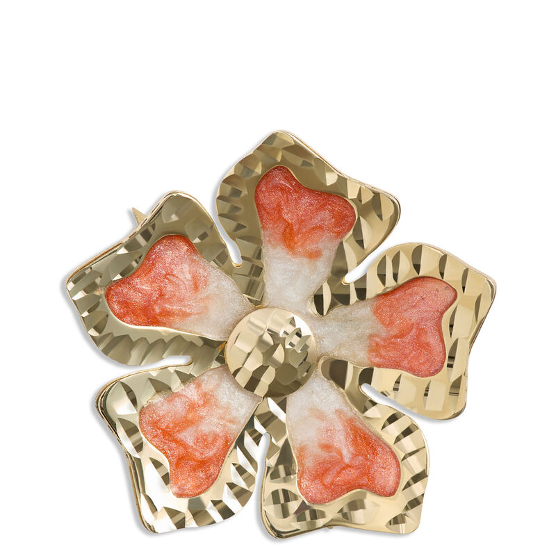 Toscano Enamel Floral Brooch, 14K Yellow Gold image number 0