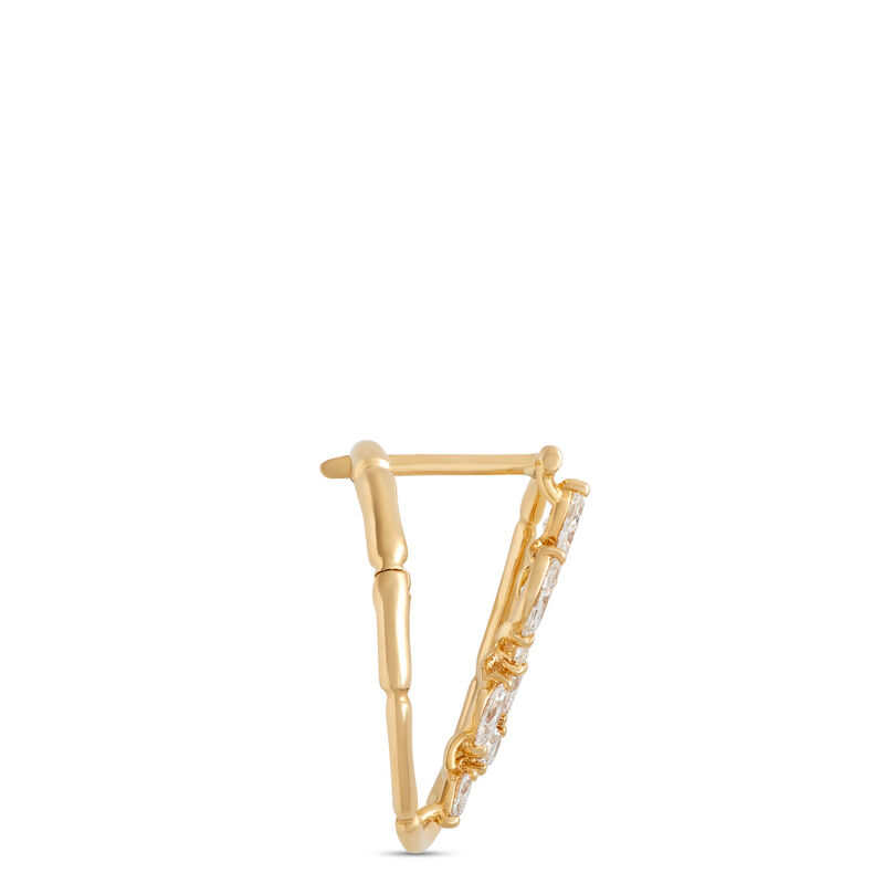 Floral Circle Marquise Diamond Earrings, 1 Carat Total Weight, 14K Yellow Gold image number 1