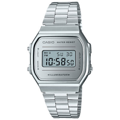 Casio Vintage Gray Dial Watch, 38.6mm x 36.3mm