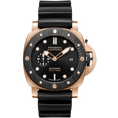 Panerai Submersible QuarantaQuattro Goldtech™ OroCarbo Black Dial Watch, 44mm