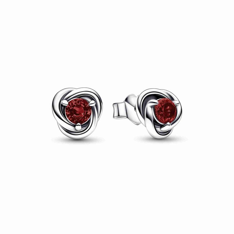 Pandora Red Eternity Circle Stud Earrings image number 1