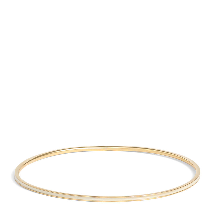 Toscano White Enamel Slip On Bangle, 14K Yellow Gold image number 0