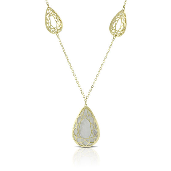 Toscano Pear Shaped Mother of Pearl Necklace 14K