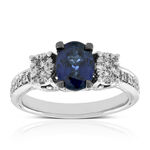 Oval Sapphire & Diamond Ring 14K