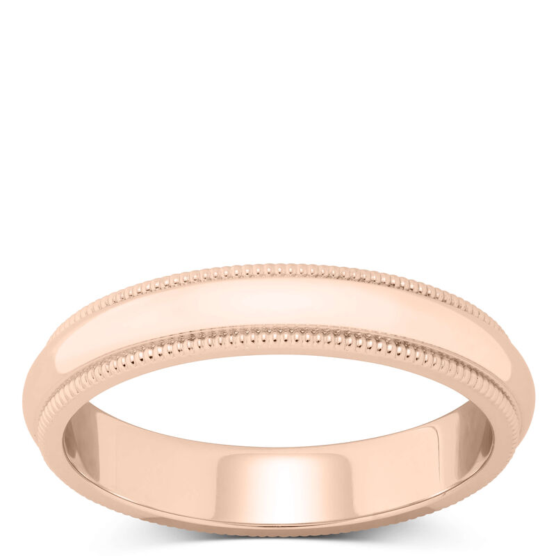 Rose Gold Polished Milgrain Edge Comfort Fit 3.5mm Band 14K image number 0