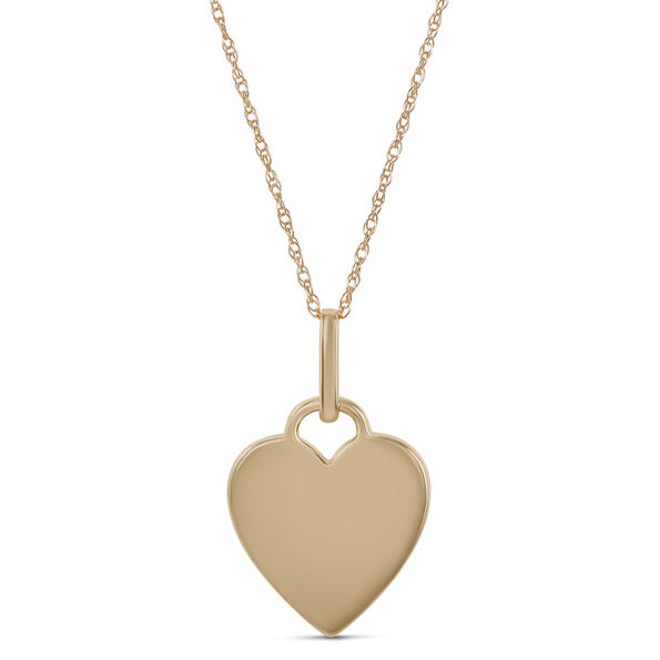 Cluster Diamond Heart Pendant, 14K Yellow Gold