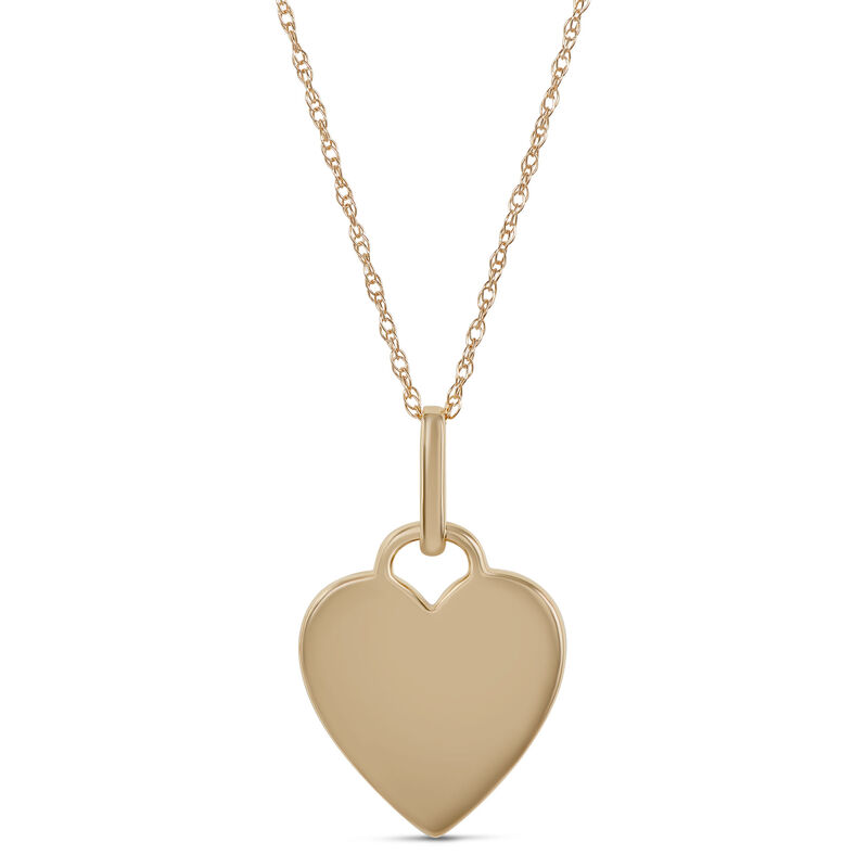 Cluster Diamond Heart Pendant, 14K Yellow Gold image number 1