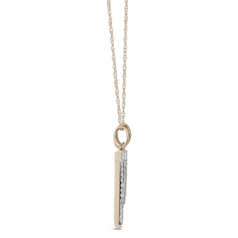 Double Stick Diamond Pendant Necklace, 14K Yellow Gold image number 1