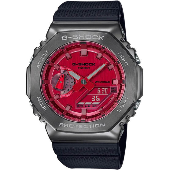 G-Shock Limited Edition Watch Red Dial Octagon Bezel, 49.3mm
