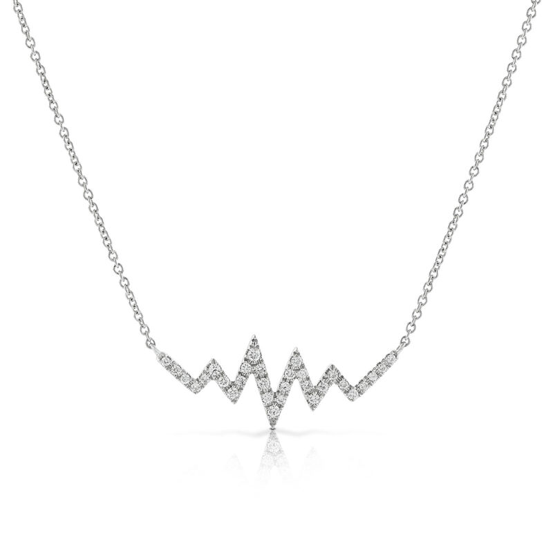 Diamond Heartbeat Necklace 14K image number 1