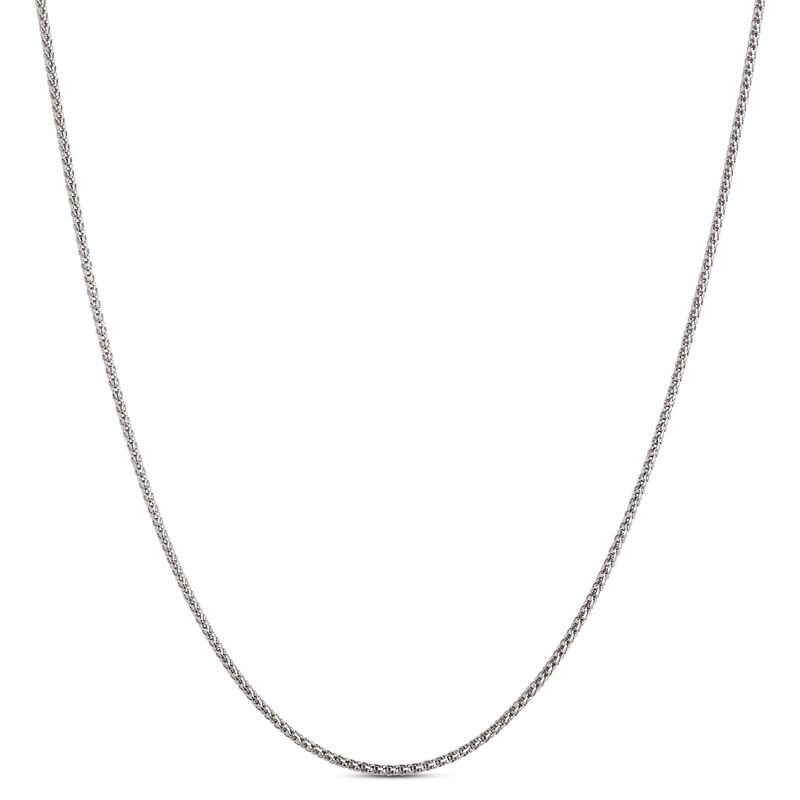 18-Inch Adjustable Slide Popcorn Chain, 14K White Gold image number 0