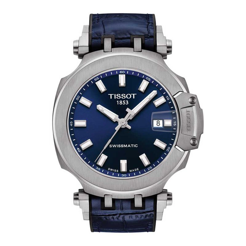 Tissot T-Race Swissmatic Blue Dial Leather Watch, 45mm image number 0