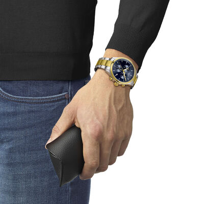 Tissot Chrono XL Classic Gold PVD Blue Dial Quartz Watch, 45mm